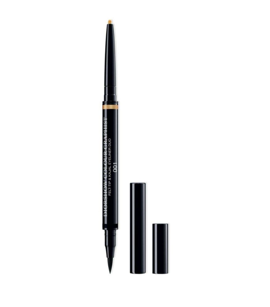 Make-Up * | New Diorshow Colour Graphist Summer Dune Collection Eyeliner Duo 001 Black Gold Eyeliners