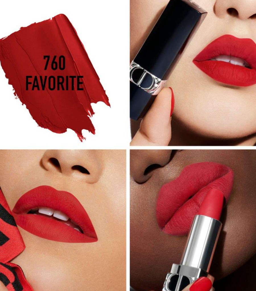 Make-Up * | Coupon Rouge Dior Couture Colour Velvet-Matte Refillable Lipstick 760 Favorite Lipsticks